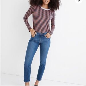 Madewell mid-rise stovepipe jeans leman wash